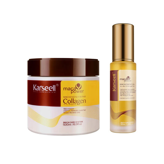Masque Réparateur Karseell au Collagène 500ml + Sérum Capillaire à l’Huile d’Argan 50ml
